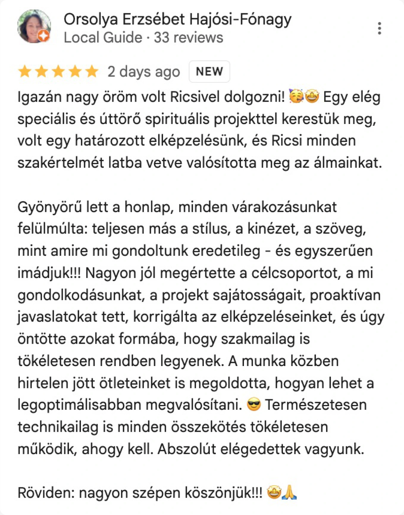 Ügyfélvélemény