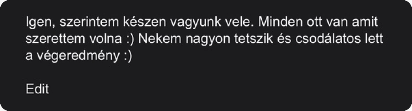 Ügyfélvélemény
